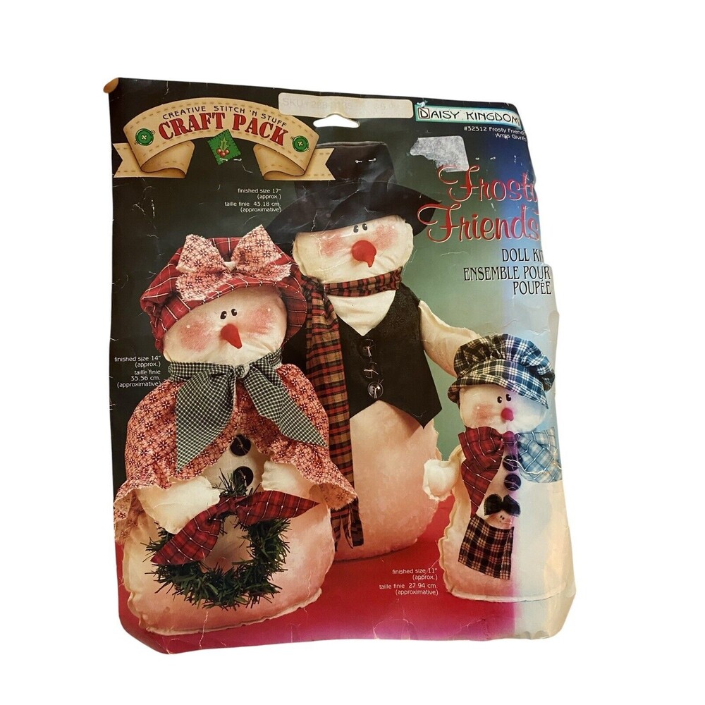 Daisy Kingdom Frosty Friends Stitch And Stuff Craft Kit Snowman New
